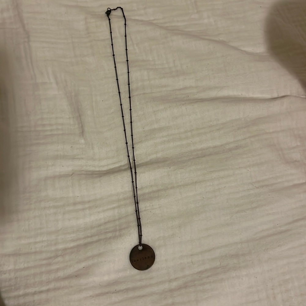 Bronze “fearless” necklace
